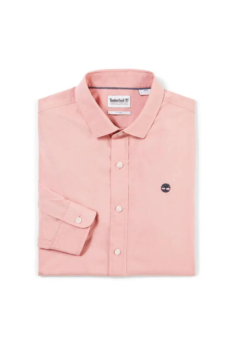 Timberland Ls Eastham River Stretch Poplin Fitten Ekrek Gömlek Pembe - 2