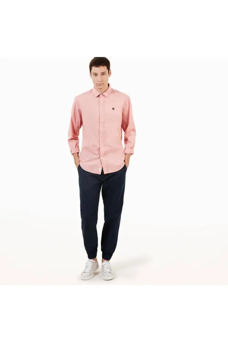Timberland Ls Eastham River Stretch Poplin Fitten Ekrek Gömlek Pembe - 3