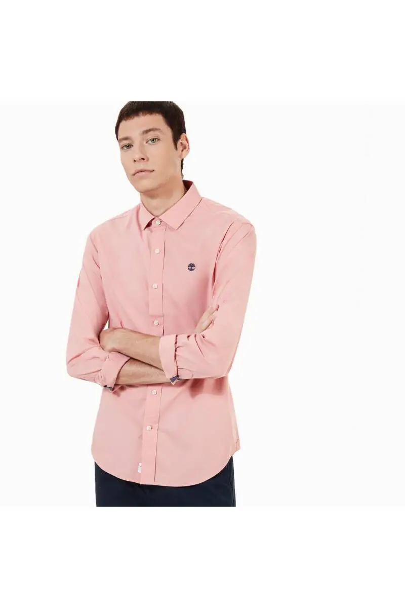Timberland Ls Eastham River Stretch Poplin Fitten Ekrek Gömlek Pembe - 4