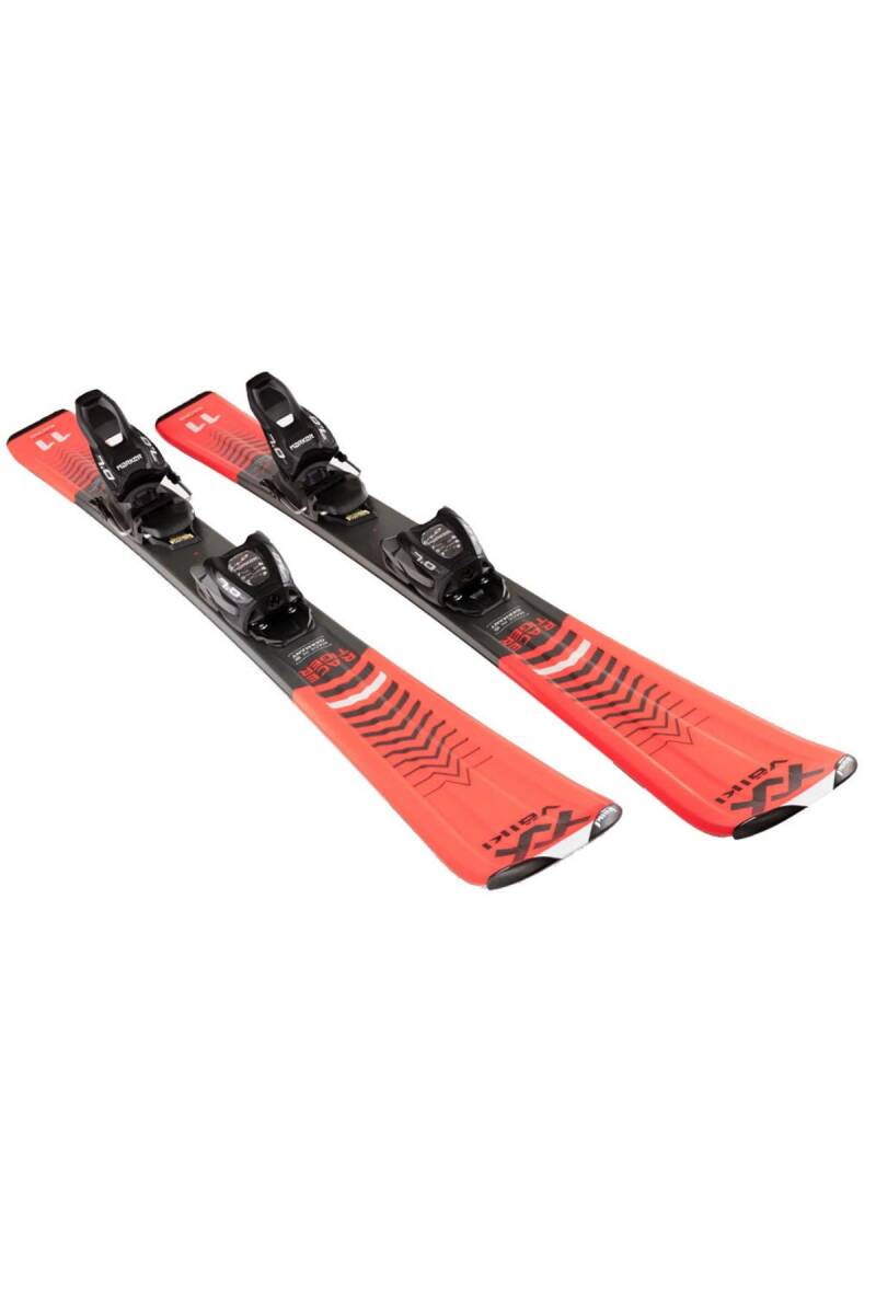 Völk JR Racetiger Kırmızı Vmotıon Kayak + 7.0 Vmotion JR R Bağlama 130 CM - 2